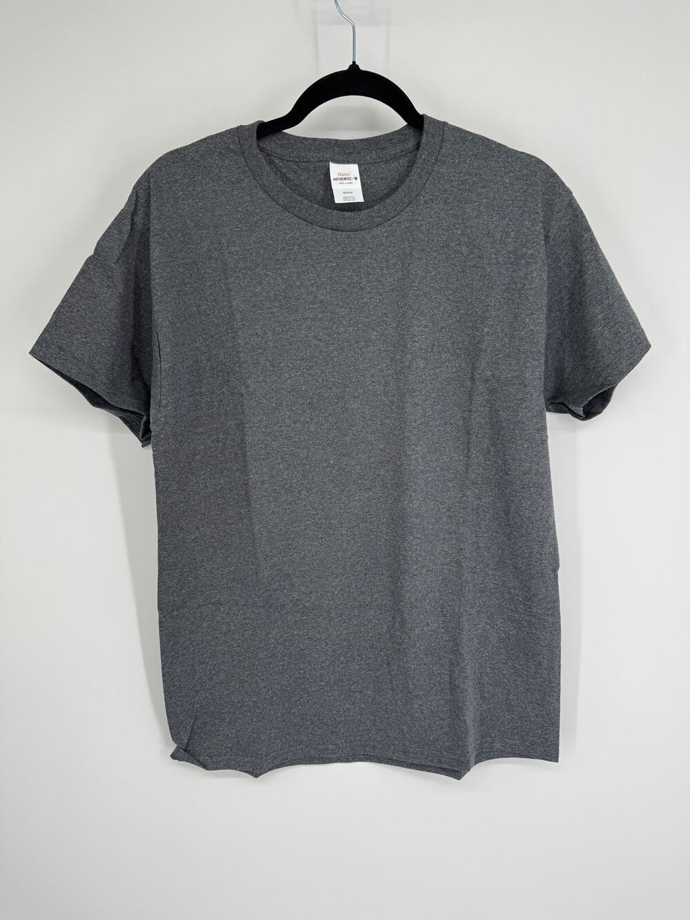 Hanes Authentic-T Men’s Medium Charcoal Gray Work Shirts 2-Pack NWT